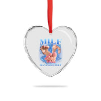 Inappropriate Adult Heart Crystal Glass Ornament Vintage Bootleg MILF Man I Love Feet