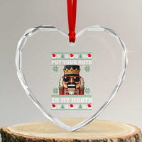 Inappropriate Christmas Heart Crystal Glass Ornament Funny Put Your Nuts in My Mouth Dirty Holiday - Wonder Print Shop