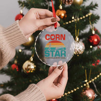 Inappropriate Cornhole Crystal Glass Ornament Retro Funny Adult Humor Cornstar Your Hole Is My Goal