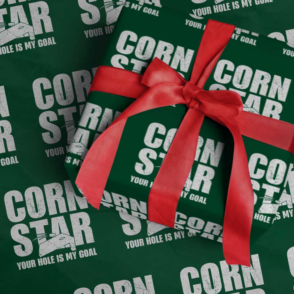 Inappropriate Cornhole Wrapping Paper Roll Funny Adult Humor Cornstar Your Hole Is My Goal