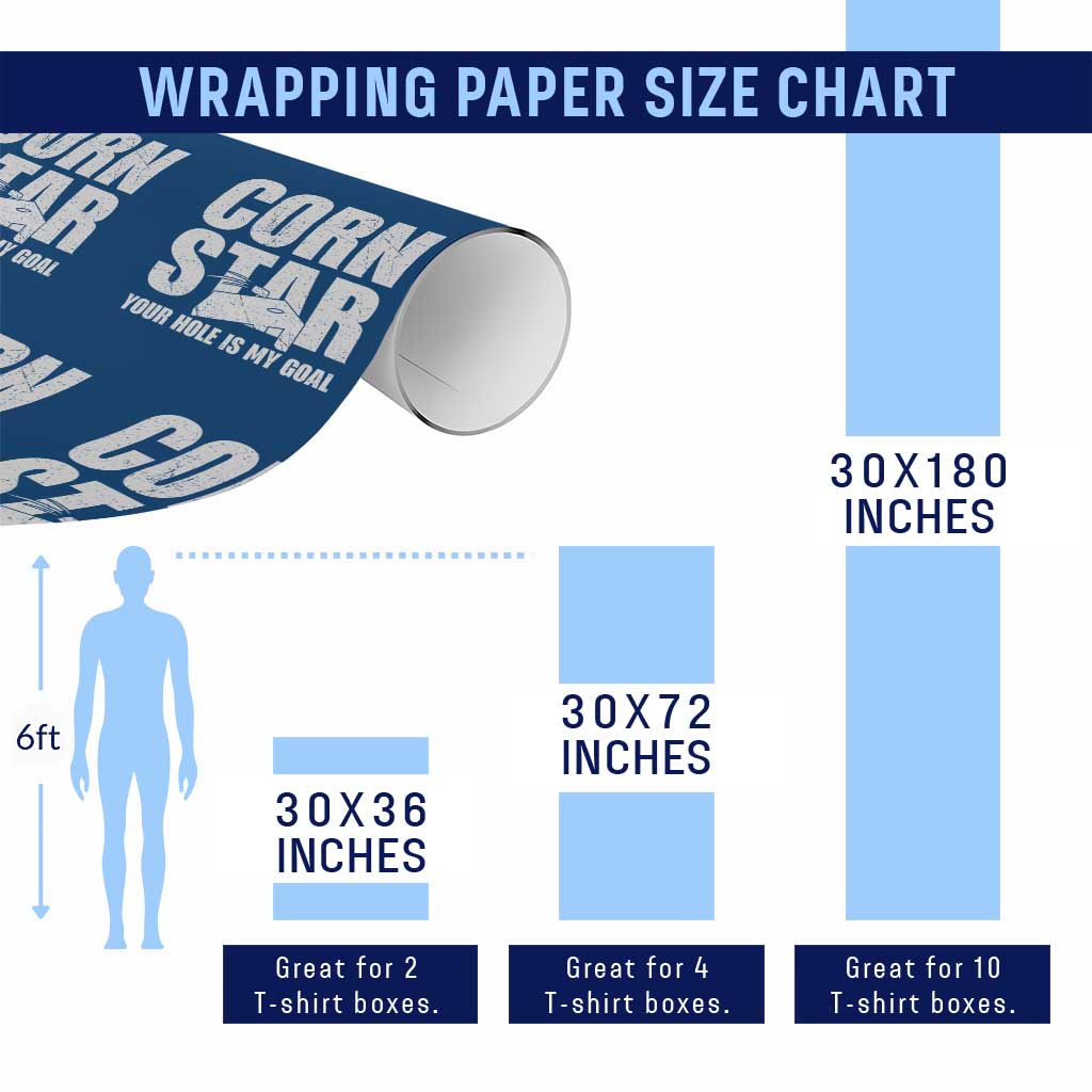 Inappropriate Cornhole Wrapping Paper Roll Funny Adult Humor Cornstar Your Hole Is My Goal