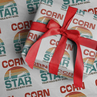 Inappropriate Cornhole Wrapping Paper Roll Retro Funny Adult Humor Cornstar Your Hole Is My Goal
