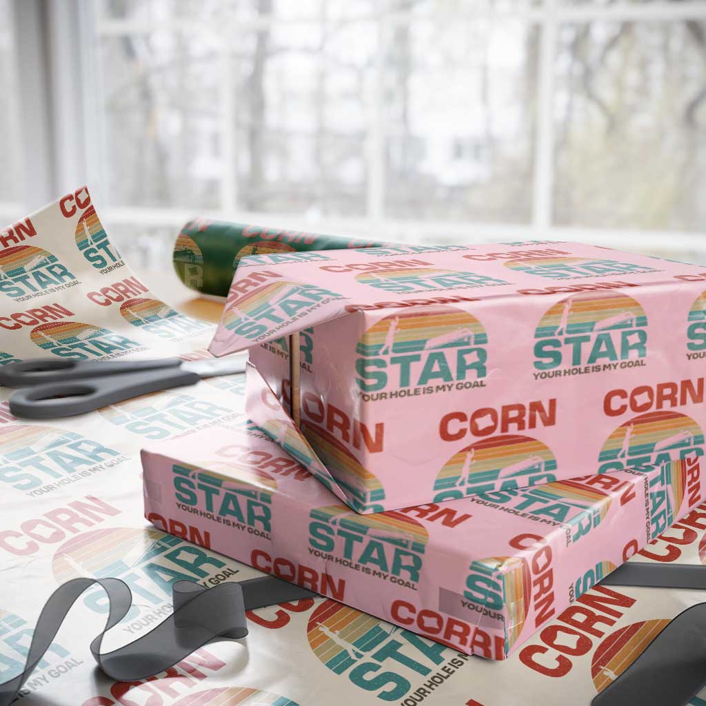 Inappropriate Cornhole Wrapping Paper Roll Retro Funny Adult Humor Cornstar Your Hole Is My Goal