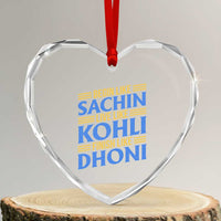 Indian Cricket Heart Crystal Glass Ornament Begin Like Sachin Live Like Kohli Finish Like Dhoni