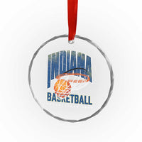 Indiana Basketball Throwback Crystal Glass Ornament Retro Hoop Graphic for IN Fans Since 1967