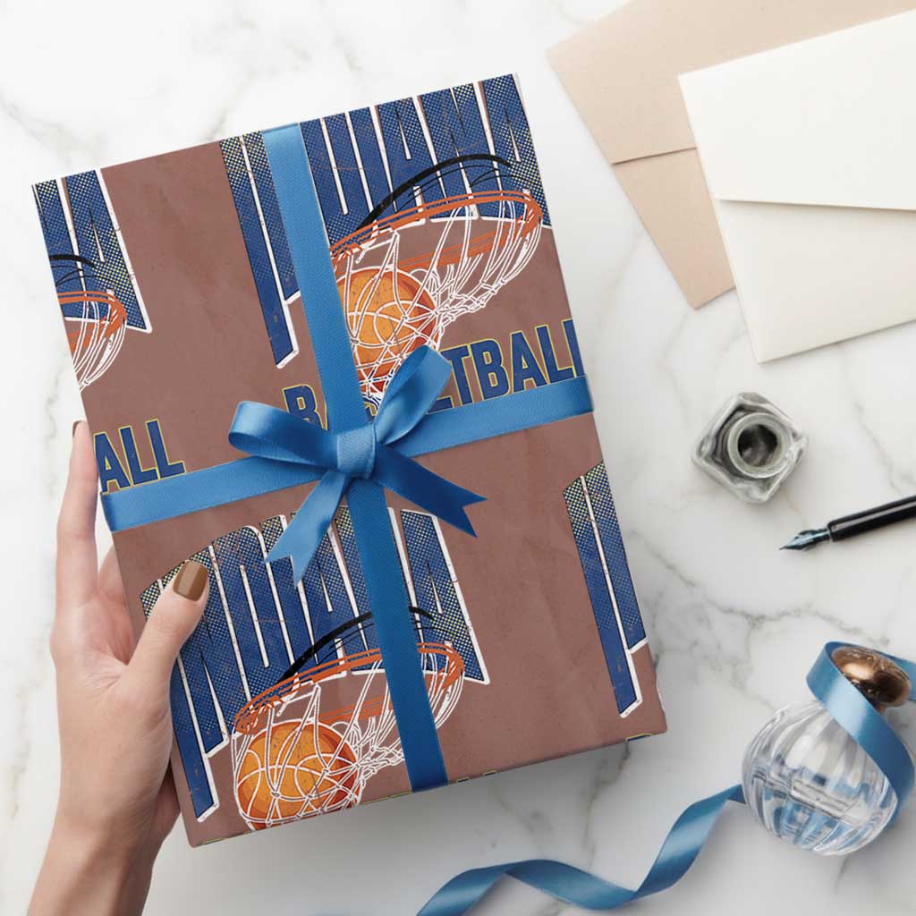 Indiana Basketball Throwback Wrapping Paper Roll Retro Hoop Graphic for IN Fans Since 1967
