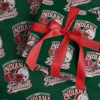 Indiana Pride Football Lover Wrapping Paper Roll Retro IN for Sport Fans