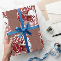 Indiana Pride Football Lover Wrapping Paper Roll Retro IN for Sport Fans