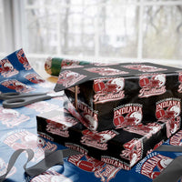Indiana Pride Football Lover Wrapping Paper Roll Retro IN for Sport Fans