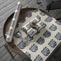 Indiana Skyline Basketball Wrapping Paper Roll Distressed Urban Hoops Graphic for Indy Fans