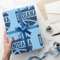 Indiana Skyline Basketball Wrapping Paper Roll Distressed Urban Hoops Graphic for Indy Fans