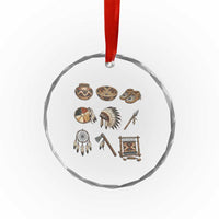 Indigenous Cultural Artifacts Crystal Glass Ornament Native American Heritage Graphic