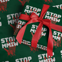 Indigenous Women Awareness Wrapping Paper Roll Stop MMIW Red Handprint Graphic