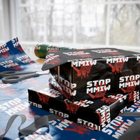 Indigenous Women Awareness Wrapping Paper Roll Stop MMIW Red Handprint Graphic