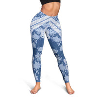 Indonesia Javanese Batik Leggings Nelson Mandela Madiba Blue - Wonder Print Shop