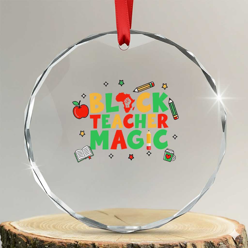 Inspirational Black Teacher Magic Crystal Glass Ornament African American History Month - Wonder Print Shop
