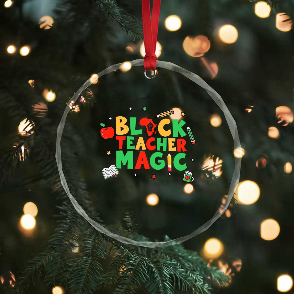 Inspirational Black Teacher Magic Crystal Glass Ornament African American History Month - Wonder Print Shop