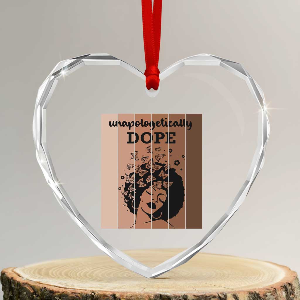 Inspirational Black Women Gift Heart Crystal Glass Ornament Unapologetically Dope - Wonder Print Shop