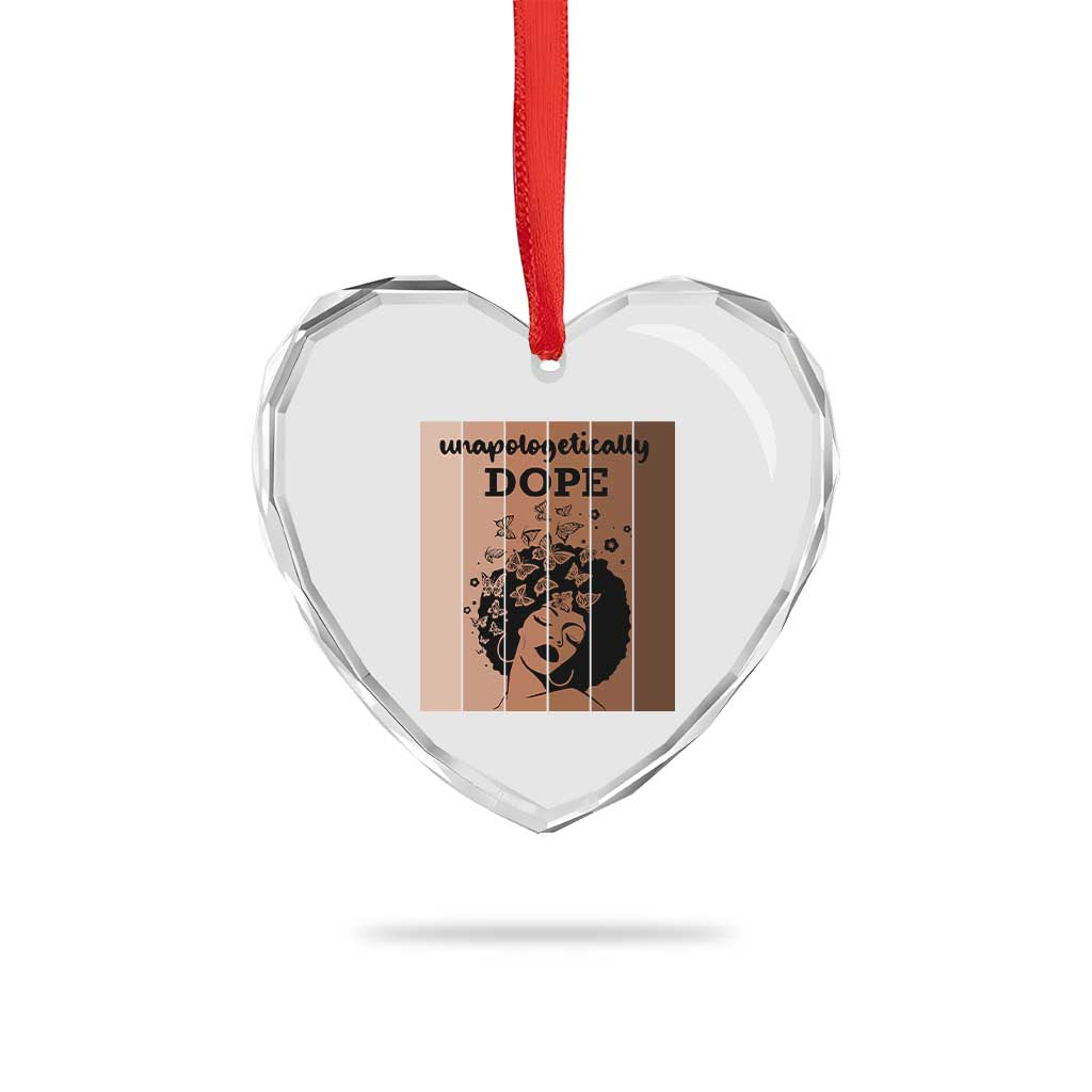 Inspirational Black Women Gift Heart Crystal Glass Ornament Unapologetically Dope - Wonder Print Shop