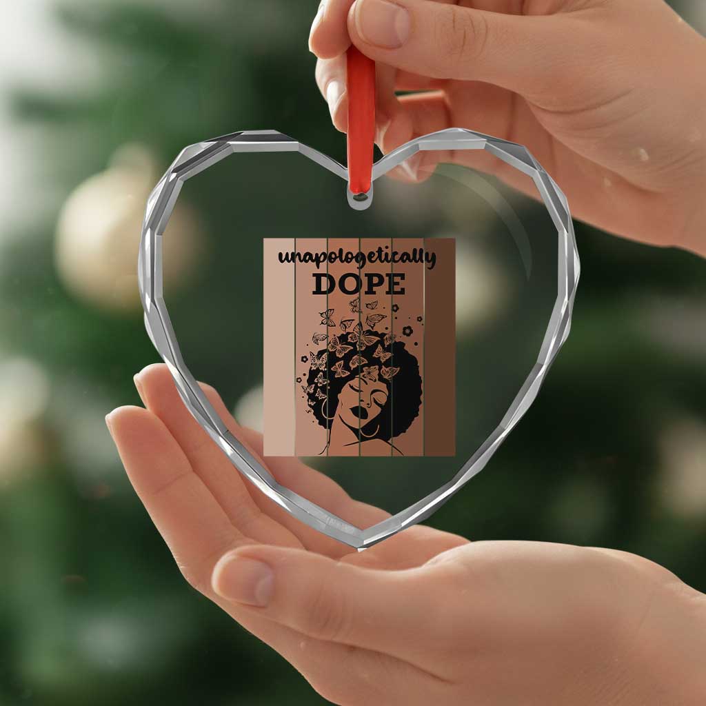Inspirational Black Women Gift Heart Crystal Glass Ornament Unapologetically Dope - Wonder Print Shop