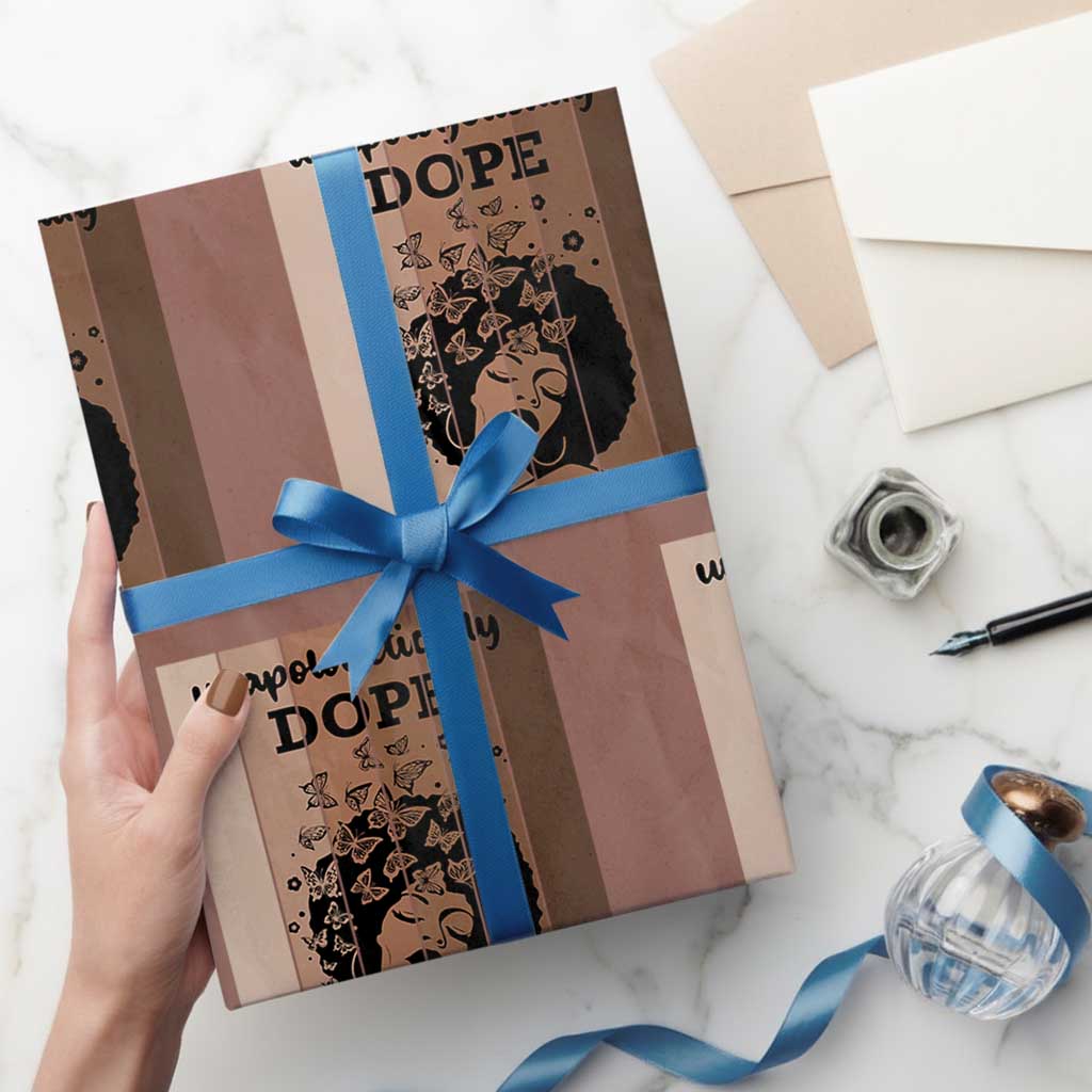 Inspirational Black Women Gift Wrapping Paper Roll Unapologetically Dope - Wonder Print Shop