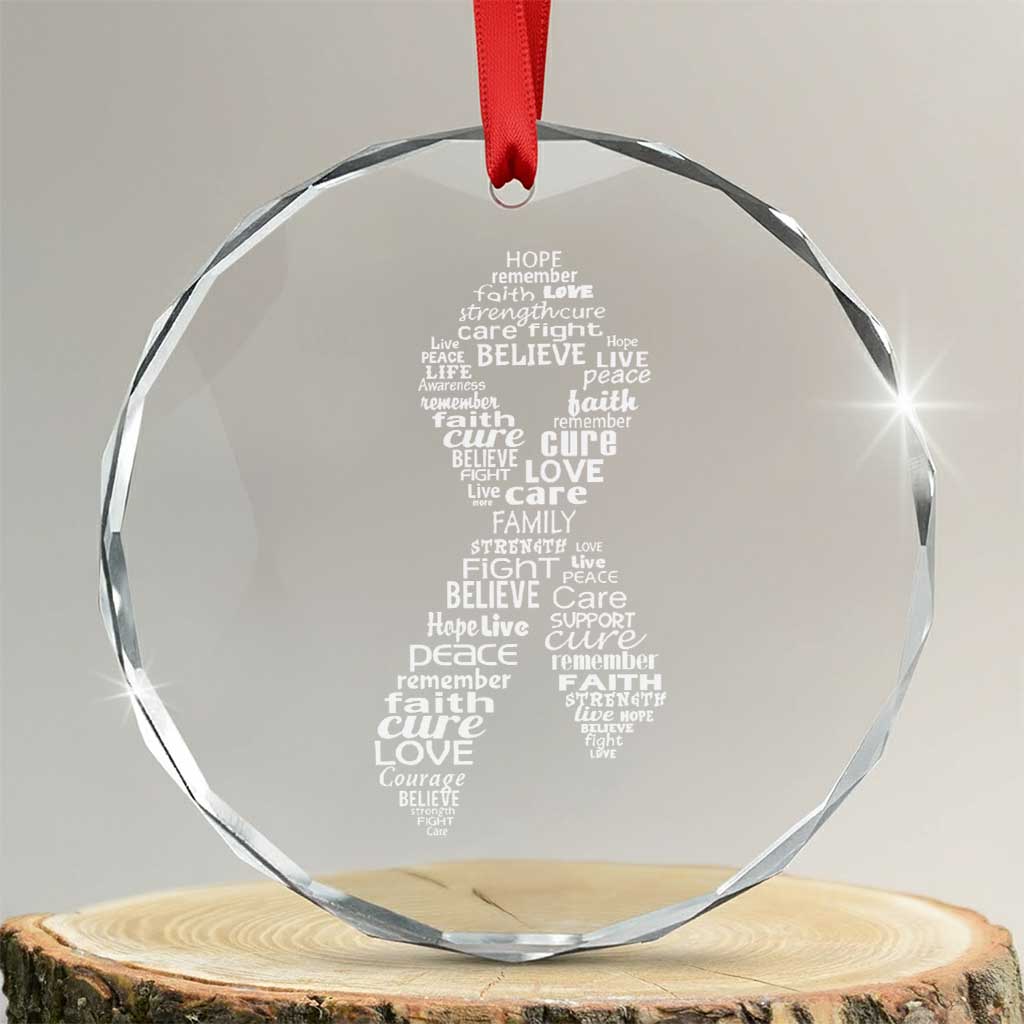 Inspirational Breast Cancer Awareness Crystal Glass Ornament Pink Ribbon Support - Wonder Print Shop