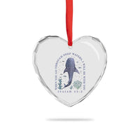 Inspirational Christian Bible Verse Isaiah 43:2 Whale Shark Heart Crystal Glass Ornament When You Go Through Deep Waters I Will Be With You