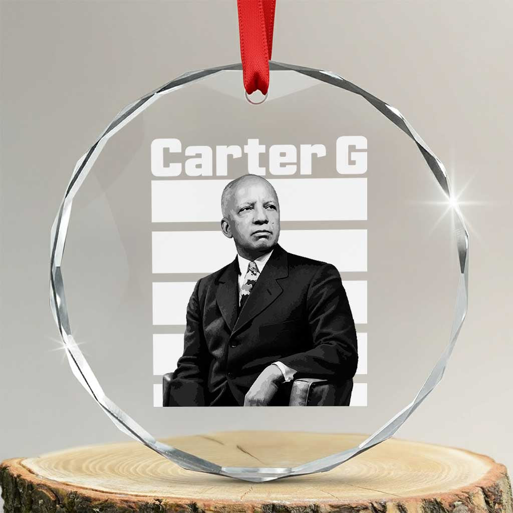 Inspiring Father of Black History Icon Portrait Crystal Glass Ornament Carter G Civil Rights Legacy Supporter