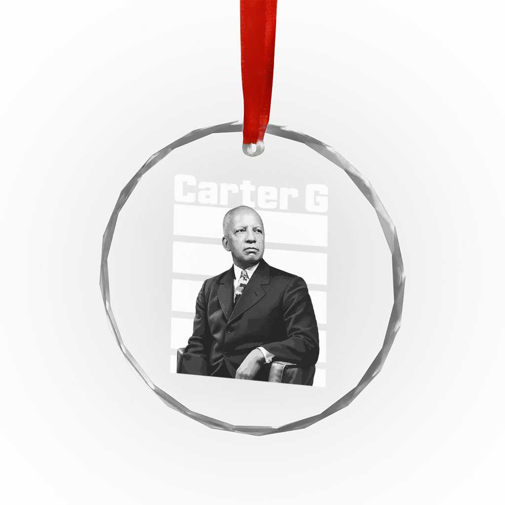 Inspiring Father of Black History Icon Portrait Crystal Glass Ornament Carter G Civil Rights Legacy Supporter