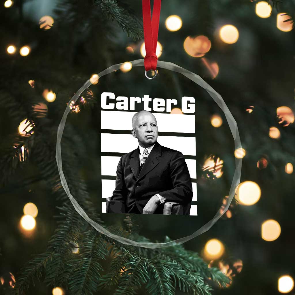 Inspiring Father of Black History Icon Portrait Crystal Glass Ornament Carter G Civil Rights Legacy Supporter