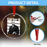 Inspiring Father of Black History Icon Portrait Crystal Glass Ornament Carter G Civil Rights Legacy Supporter