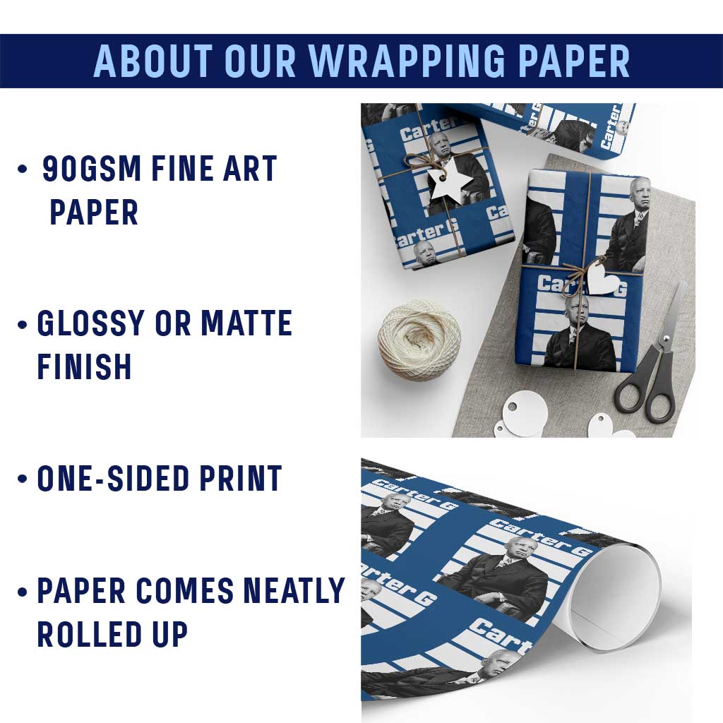 Inspiring Father of Black History Icon Portrait Wrapping Paper Roll Carter G Civil Rights Legacy Supporter