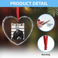 Inspiring Father of Black History Icon Portrait Heart Crystal Glass Ornament Carter G Civil Rights Legacy Supporter