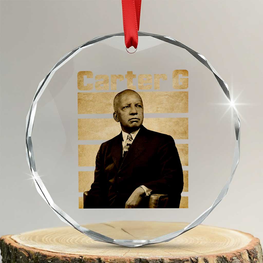 Inspiring Father of Black History Icon Vintage Portrait Crystal Glass Ornament Carter G Civil Rights Legacy Supporter