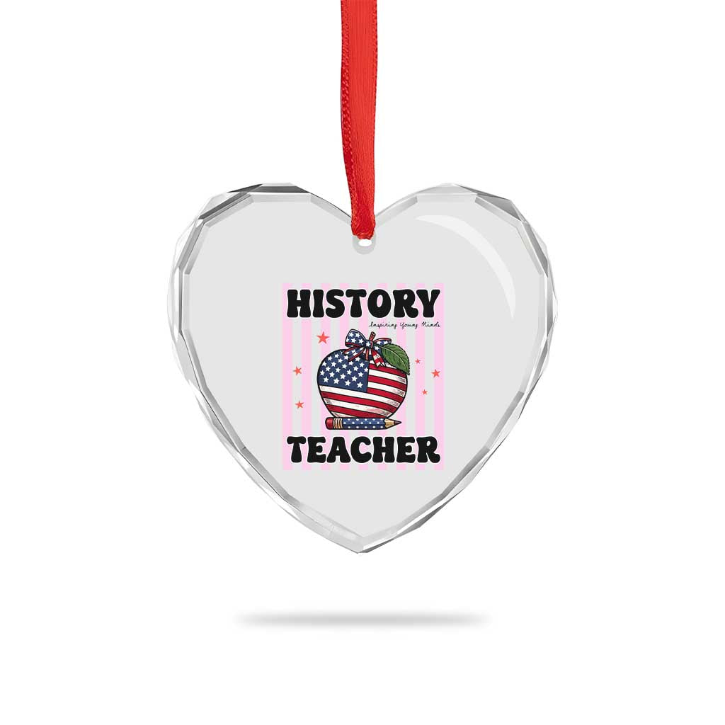 Inspiring Young Minds Teacher Heart Crystal Glass Ornament 250th Anniversary Educator Gift