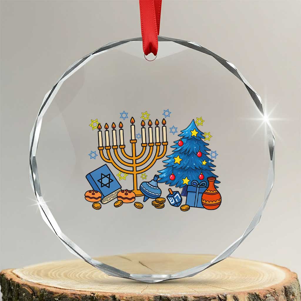 Interfaith Christmas Hanukkah Crystal Glass Ornament Celebration Festival Of Lights Gift - Wonder Print Shop