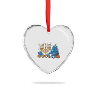Interfaith Christmas Hanukkah Heart Crystal Glass Ornament Celebration Festival Of Lights Gift - Wonder Print Shop