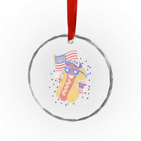 International Dot Day Hotdog Crystal Glass Ornament Red White Blue Polka Dots