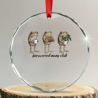 Introverted Moms Club Frog Graphic Crystal Glass Ornament Funny Mothers Day Gift