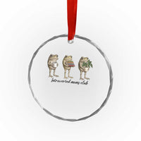Introverted Moms Club Frog Graphic Crystal Glass Ornament Funny Mothers Day Gift