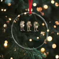 Introverted Moms Club Frog Graphic Crystal Glass Ornament Funny Mothers Day Gift