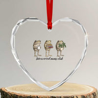 Introverted Moms Club Frog Graphic Heart Crystal Glass Ornament Funny Mothers Day Gift