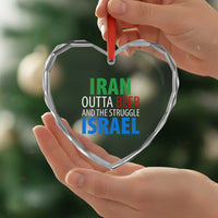 Iran And Israel Political Satire Heart Crystal Glass Ornament The Great Beer Struggle