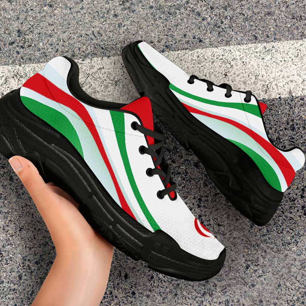 Iran Football Chunky Sneakers Flag-Inspired Curve Style