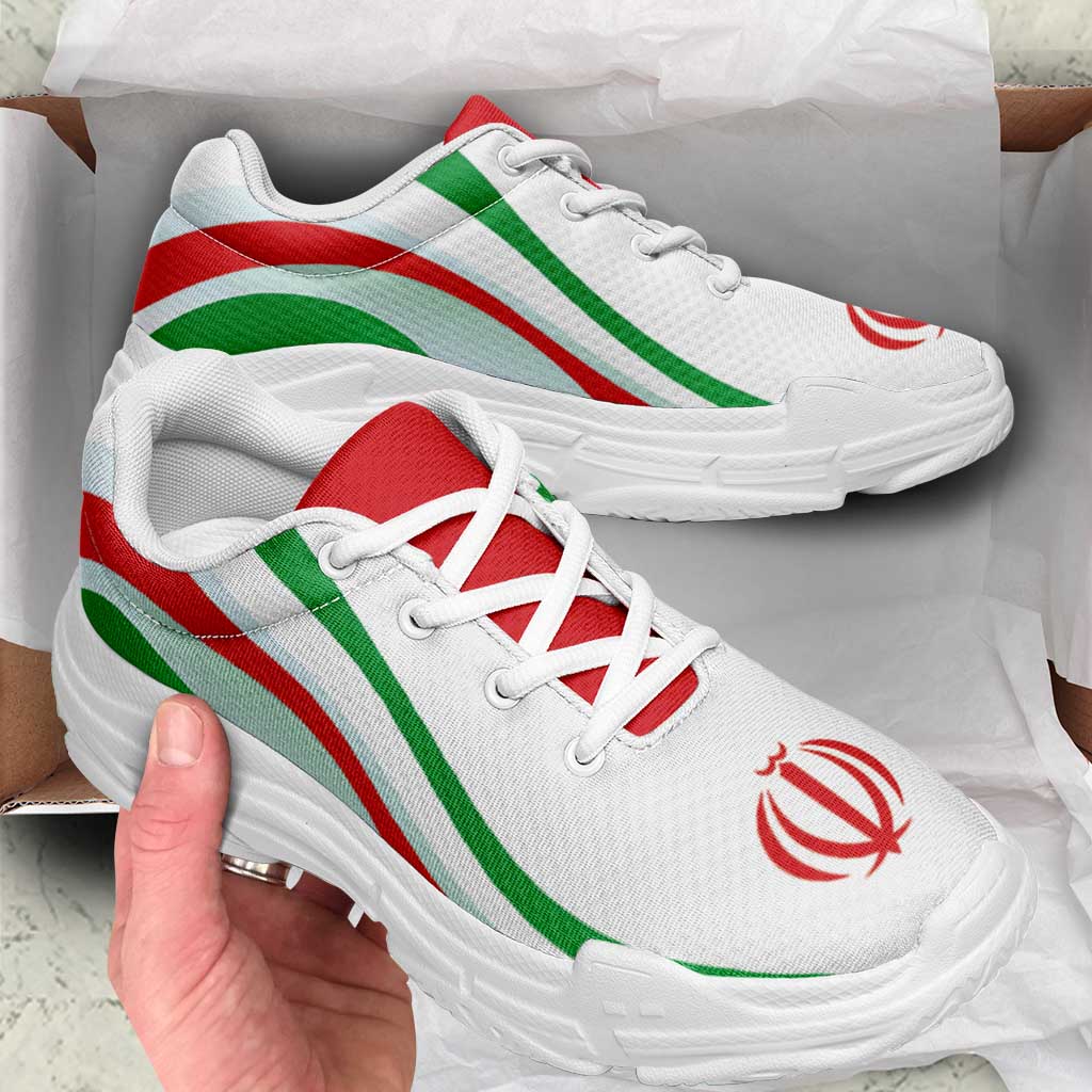 Iran Football Chunky Sneakers Flag-Inspired Curve Style