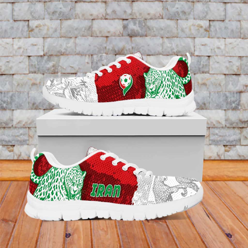 Iran Football Sneakers Leopard Comic Manga Art Style