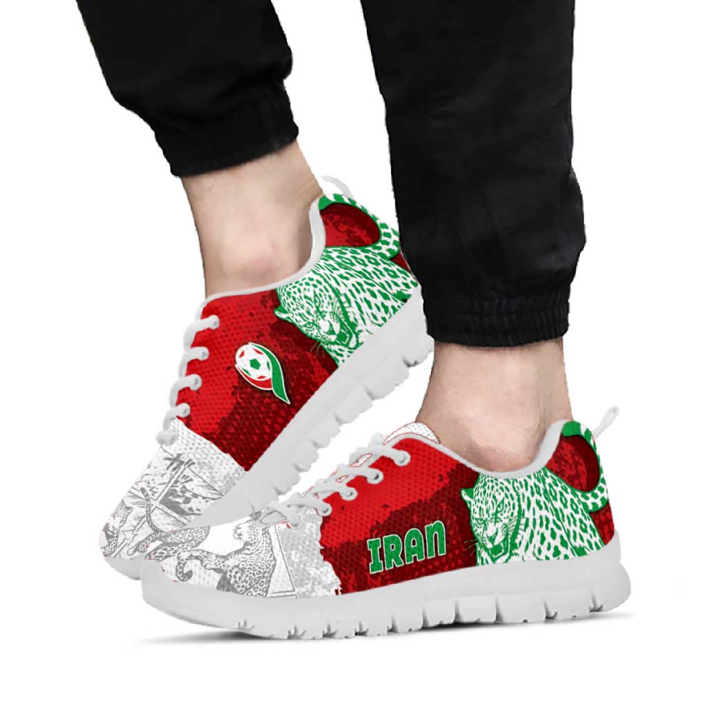 Iran Football Sneakers Leopard Comic Manga Art Style