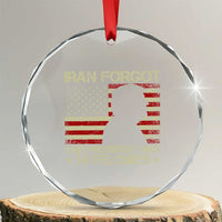 Iran Forgot Our President Has 34 Felonies Crystal Glass Ornament Funny Political Satire Patriotic Flag