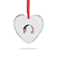 Iran Forgot Our President Has 34 Felonies Heart Crystal Glass Ornament Funny Political Satire Patriotic