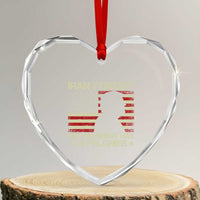 Iran Forgot Our President Has 34 Felonies Heart Crystal Glass Ornament Funny Political Satire Patriotic Flag